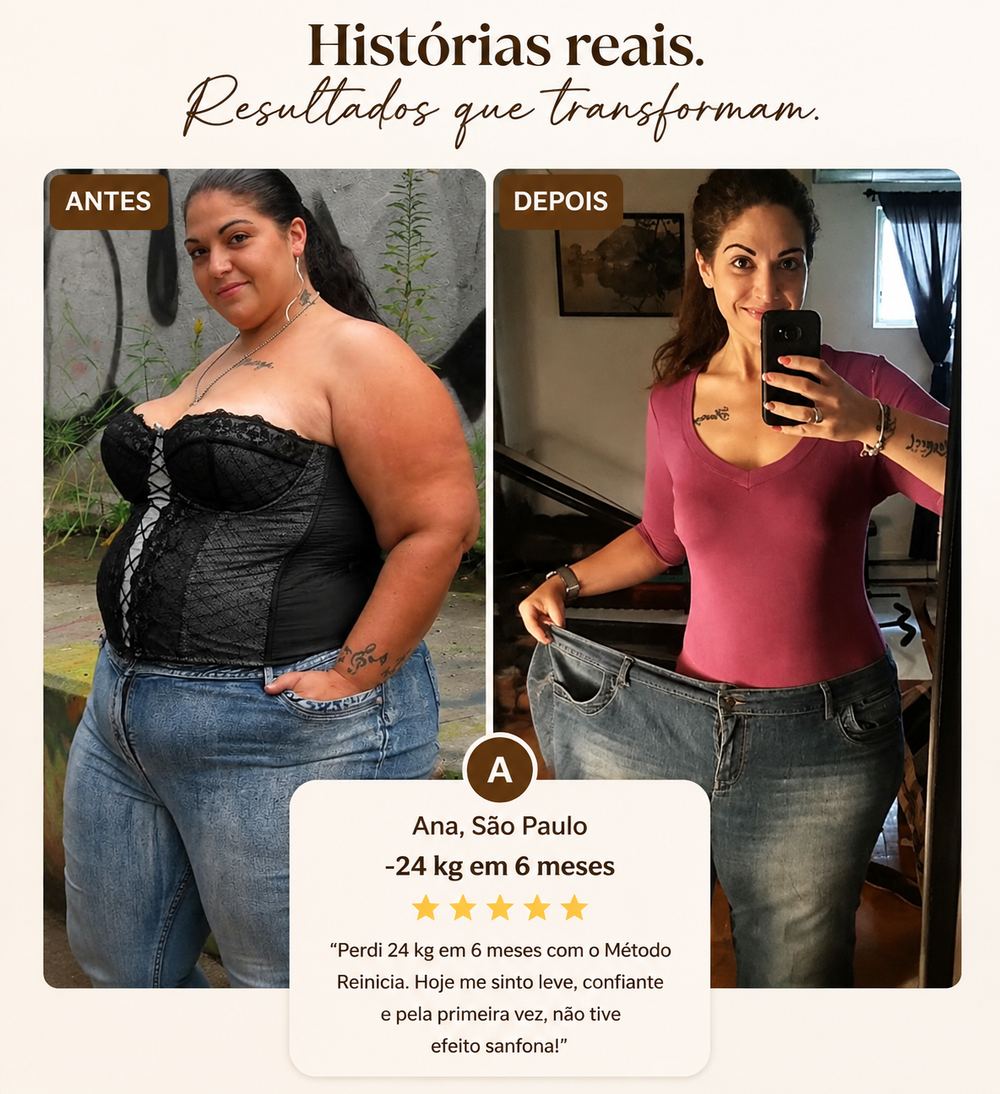 Ana, São Paulo — antes e depois, -24 kg em 6 meses
